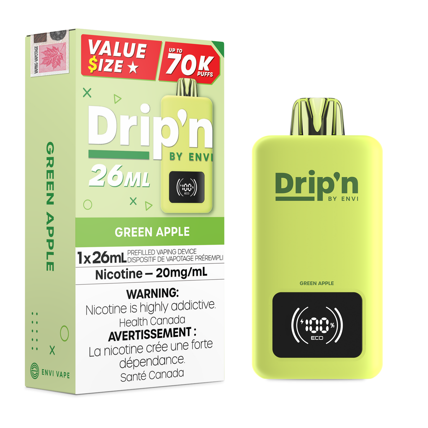 Drip'n 26ML Disposable - Green Apple
