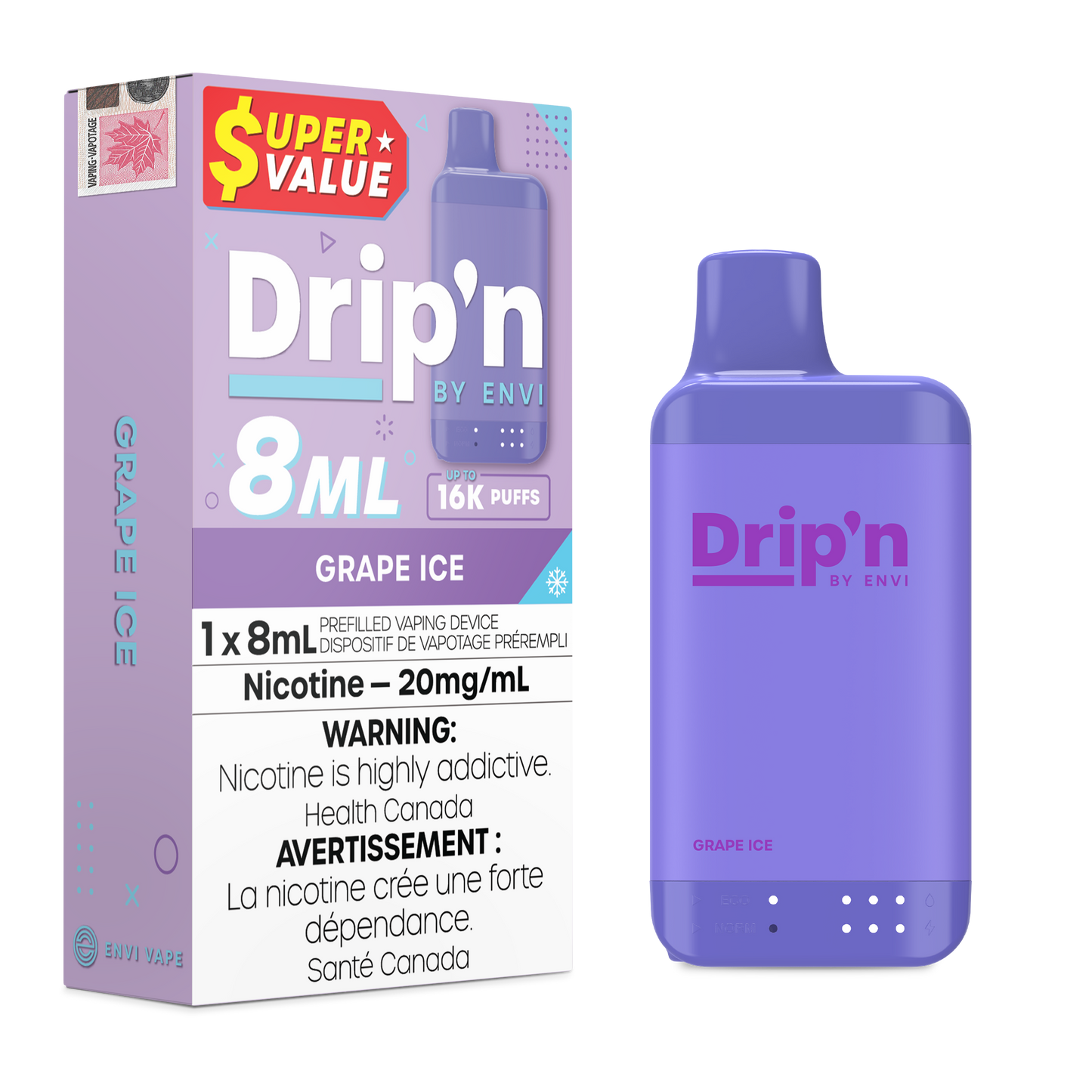 Drip'n 8ml Disposable - Grape Ice
