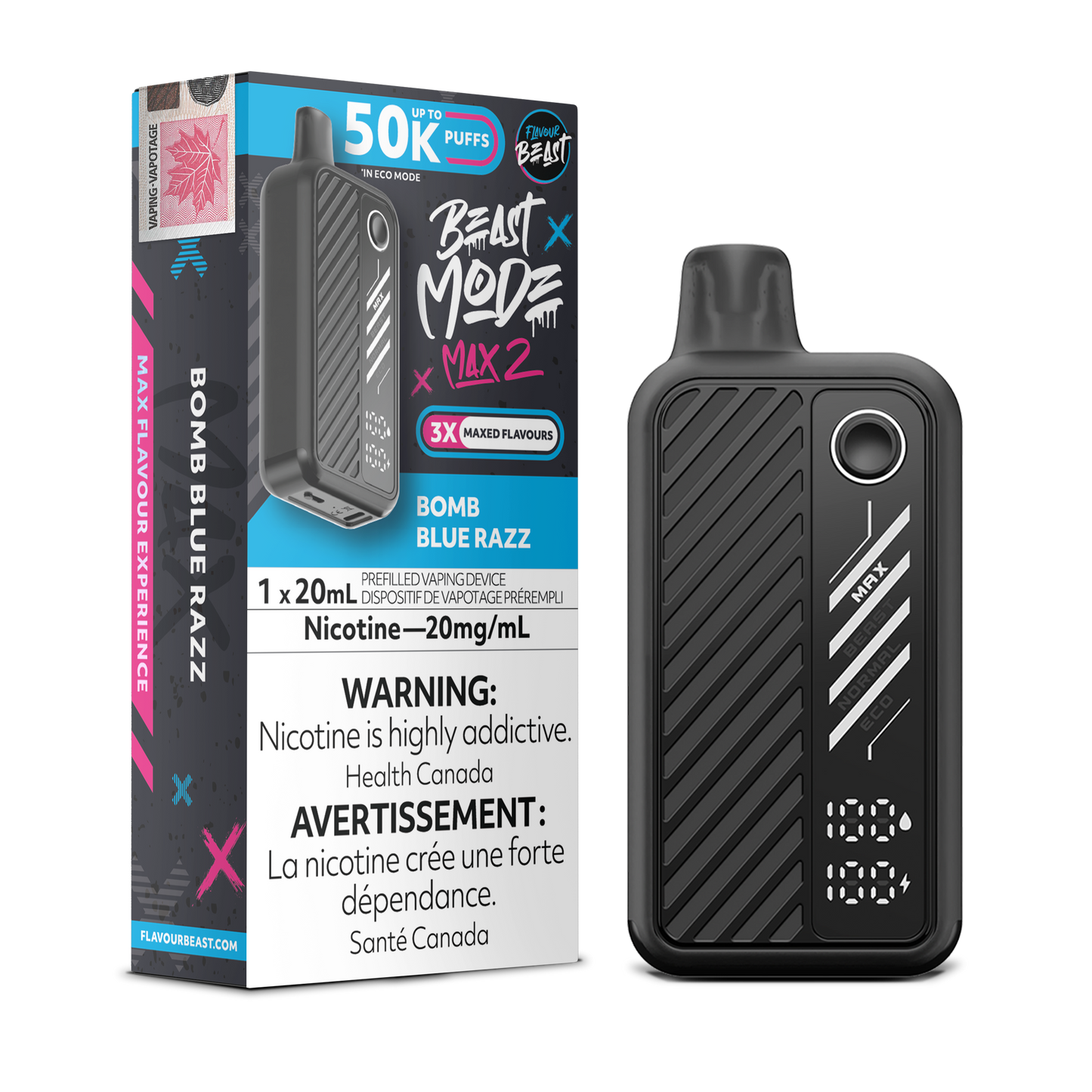 Flavour Beast Mode Max 2 Disposable Vape - Bomb Blue Razz