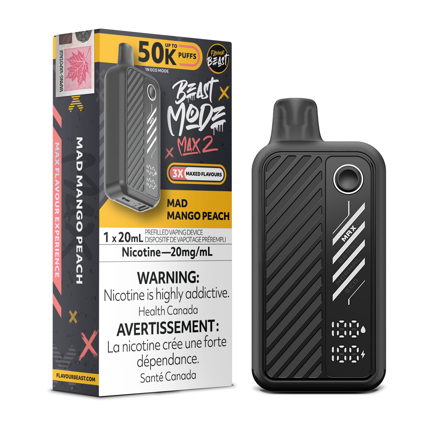 Flavour Beast Mode Max 2 Disposable Vape - Mad Mango Peach
