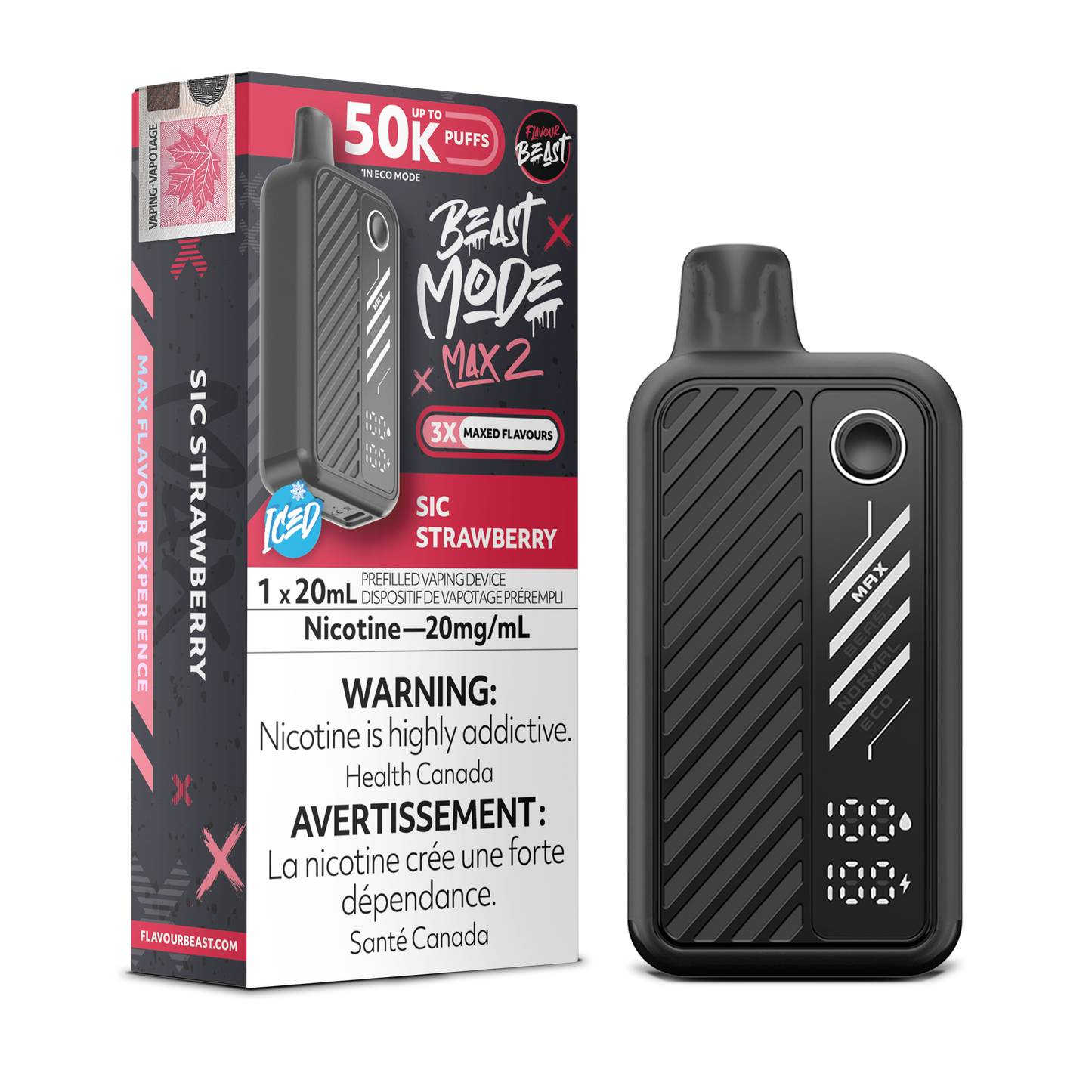 Flavour Beast Mode Max 2 Disposable Vape - Sic Strawberry