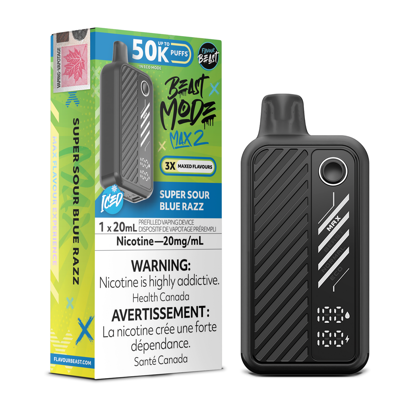 Flavour Beast Mode Max 2 Disposable Vape - Super Sour Blue Razz