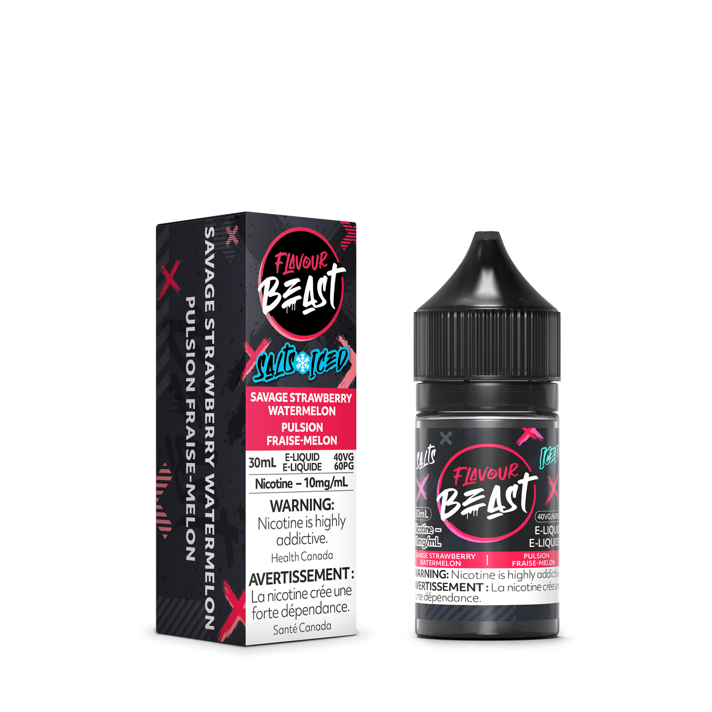 Flavour Beast Salt 20mg/ml - Savage Strawberry Watermelon Iced