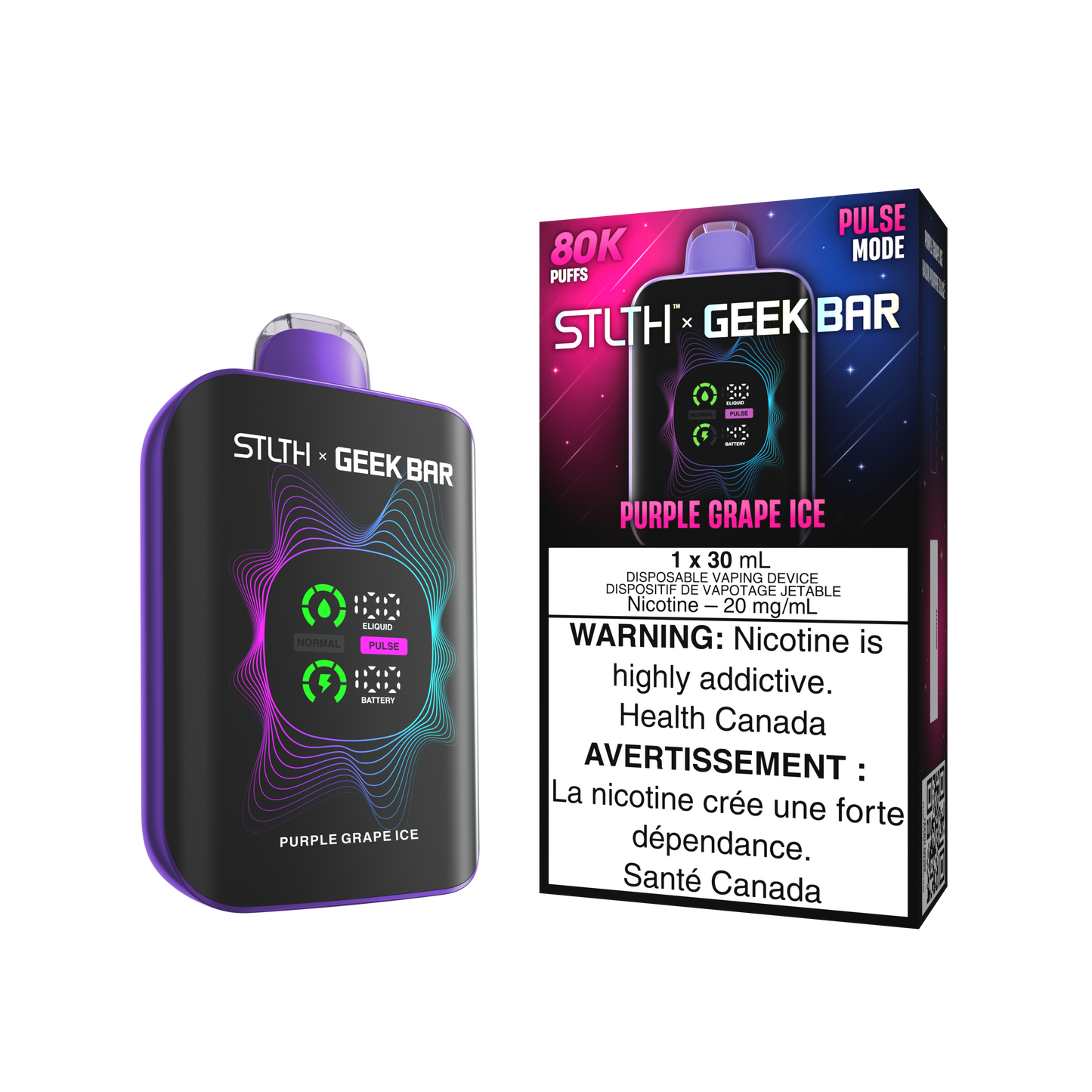 STLTH X GEEK BAR 80K DISPOSABLE - PURPLE GRAPE ICE