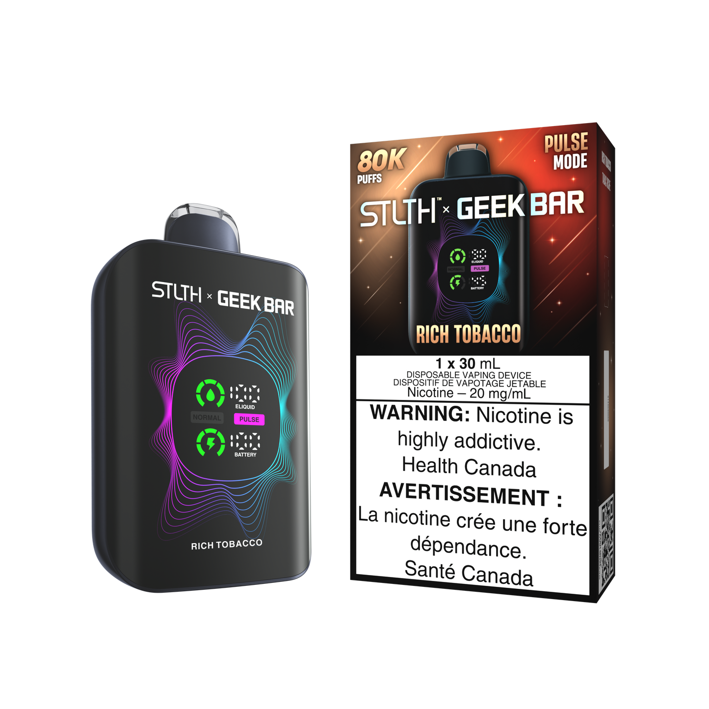STLTH X GEEK BAR 80K DISPOSABLE - RICH TOBACCO