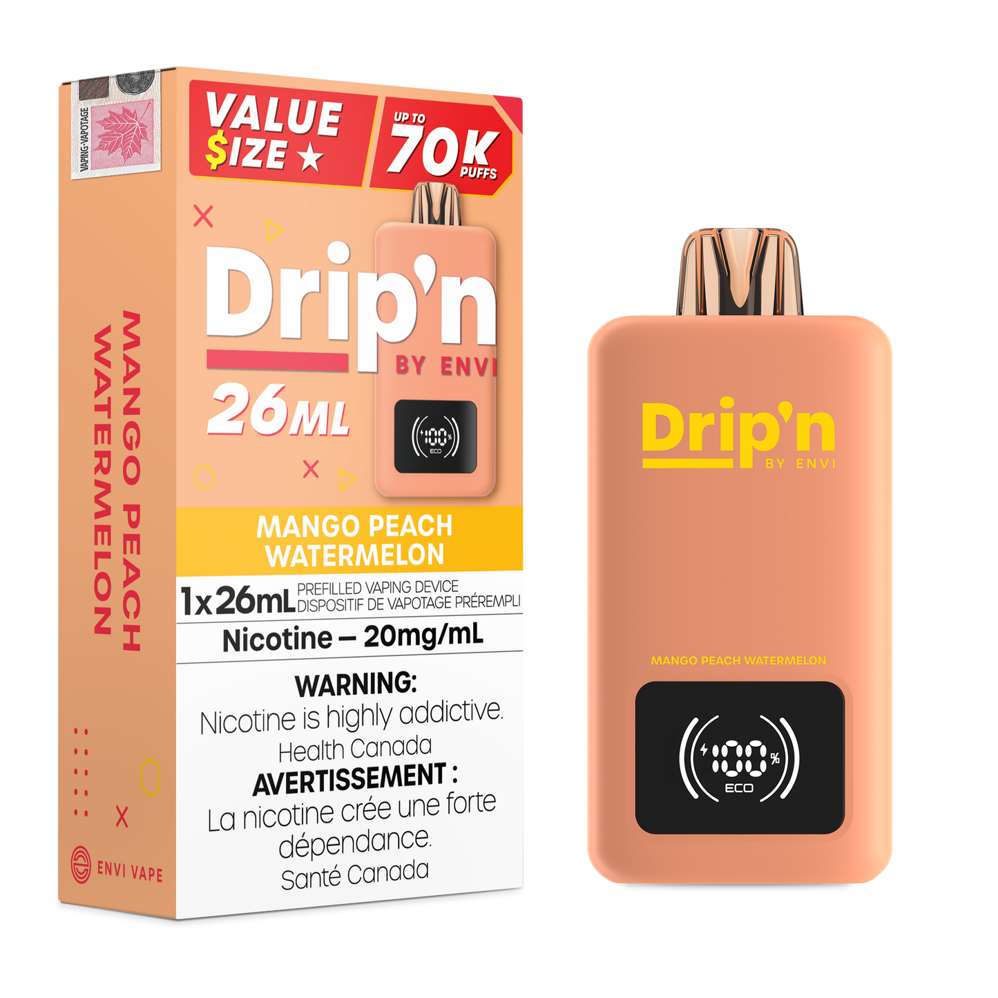 Drip'n 26ML Disposable - Mango Peach Watermelon