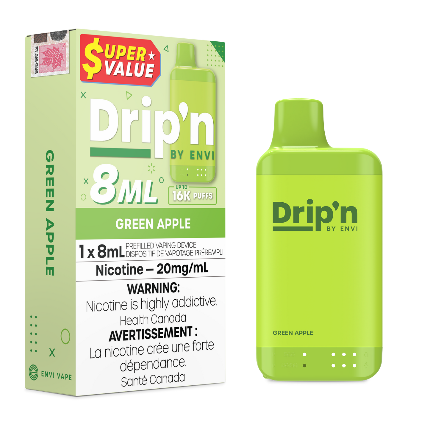 Drip'n 8ml Disposable - Green Apple