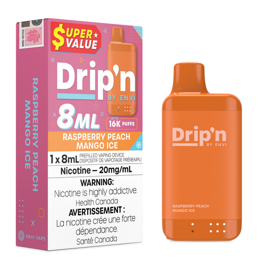 Drip'n 8ml Disposable - Raspberry Peach Mango Ice