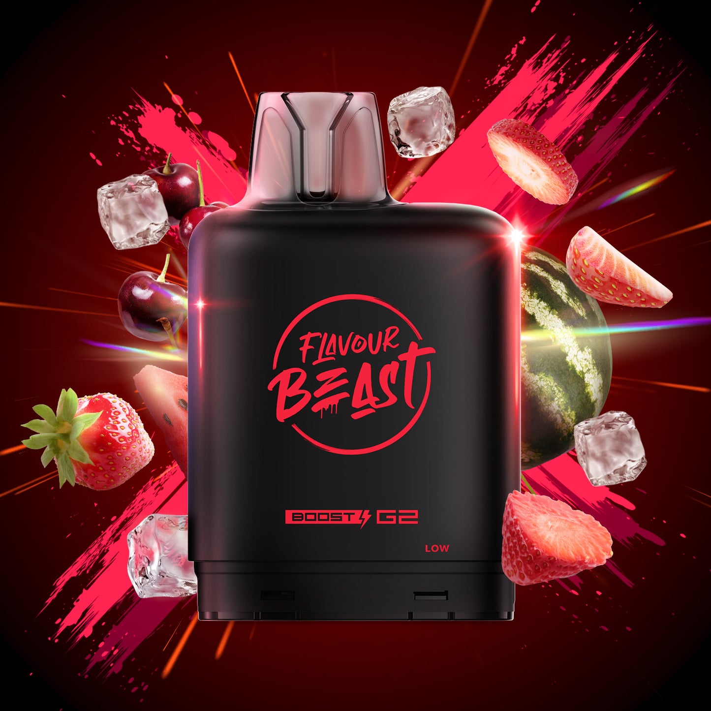 Level X Flavour Beast Boost G2 Pod - Strawberry Cherry Watermelon Iced