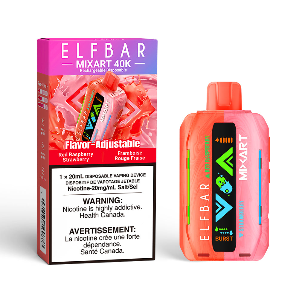 Elf Bar MixArt 40K Disposable Vape - Red Raspberry Strawberry