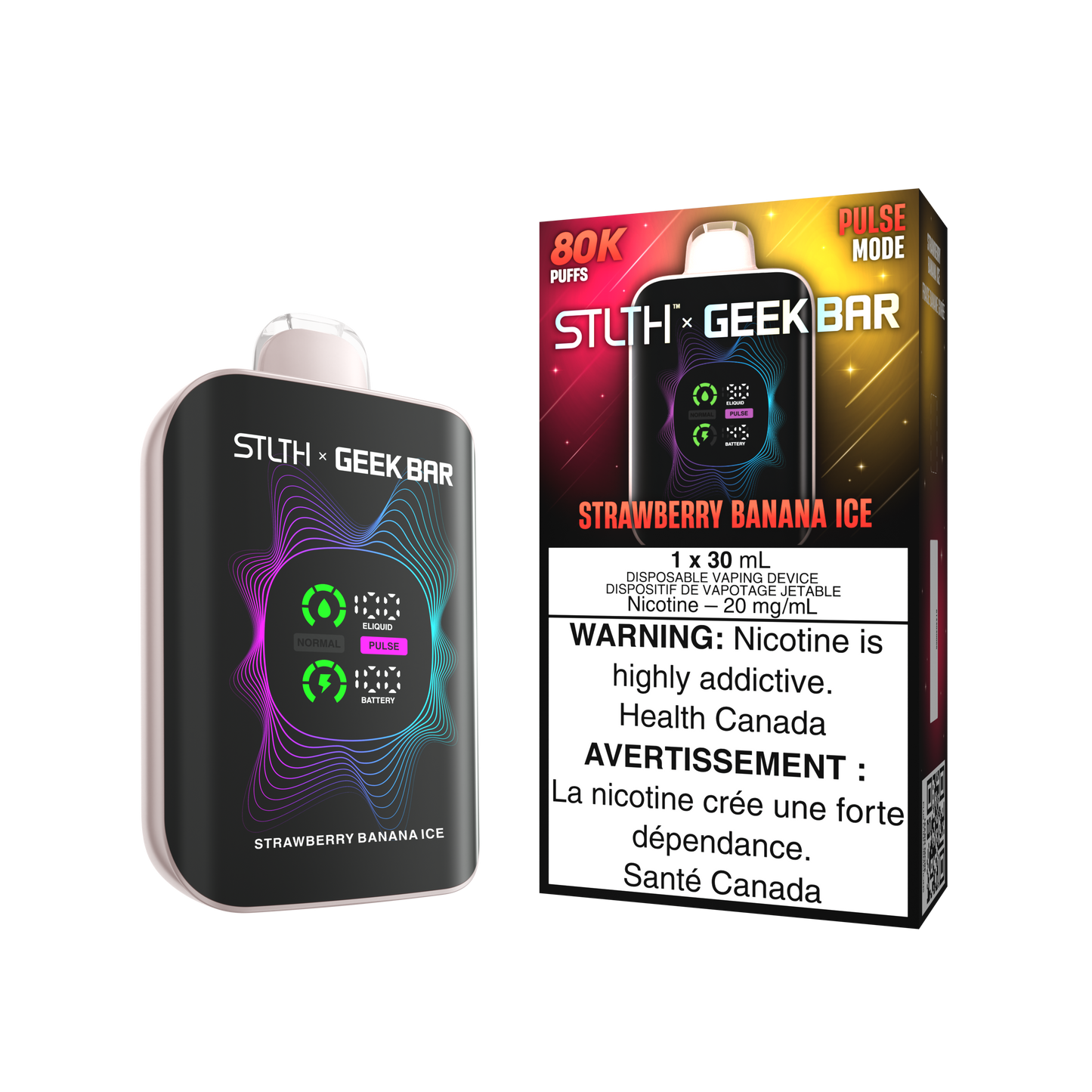 STLTH X GEEK BAR 80K DISPOSABLE - STAWBERRY BANANA ICE