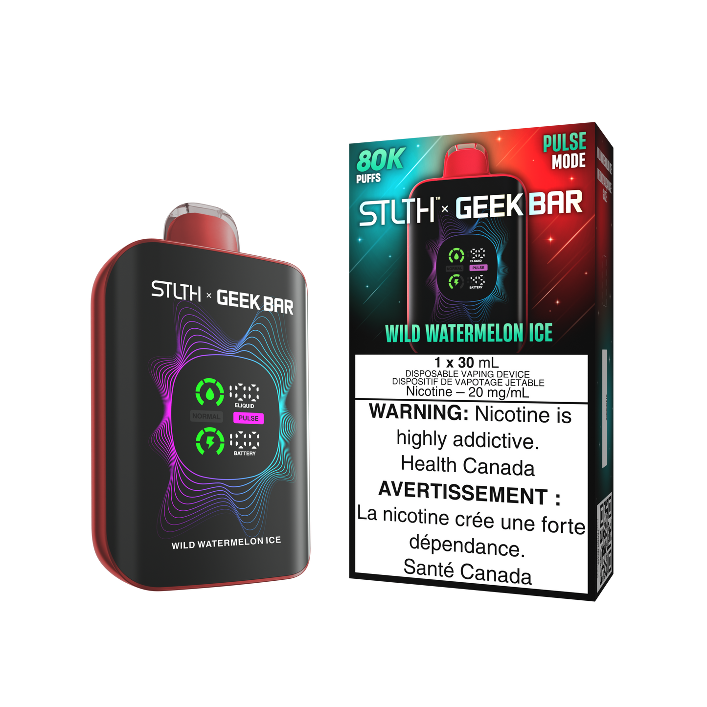 STLTH X GEEK BAR 80K DISPOSABLE - WILD WATERMELON ICE